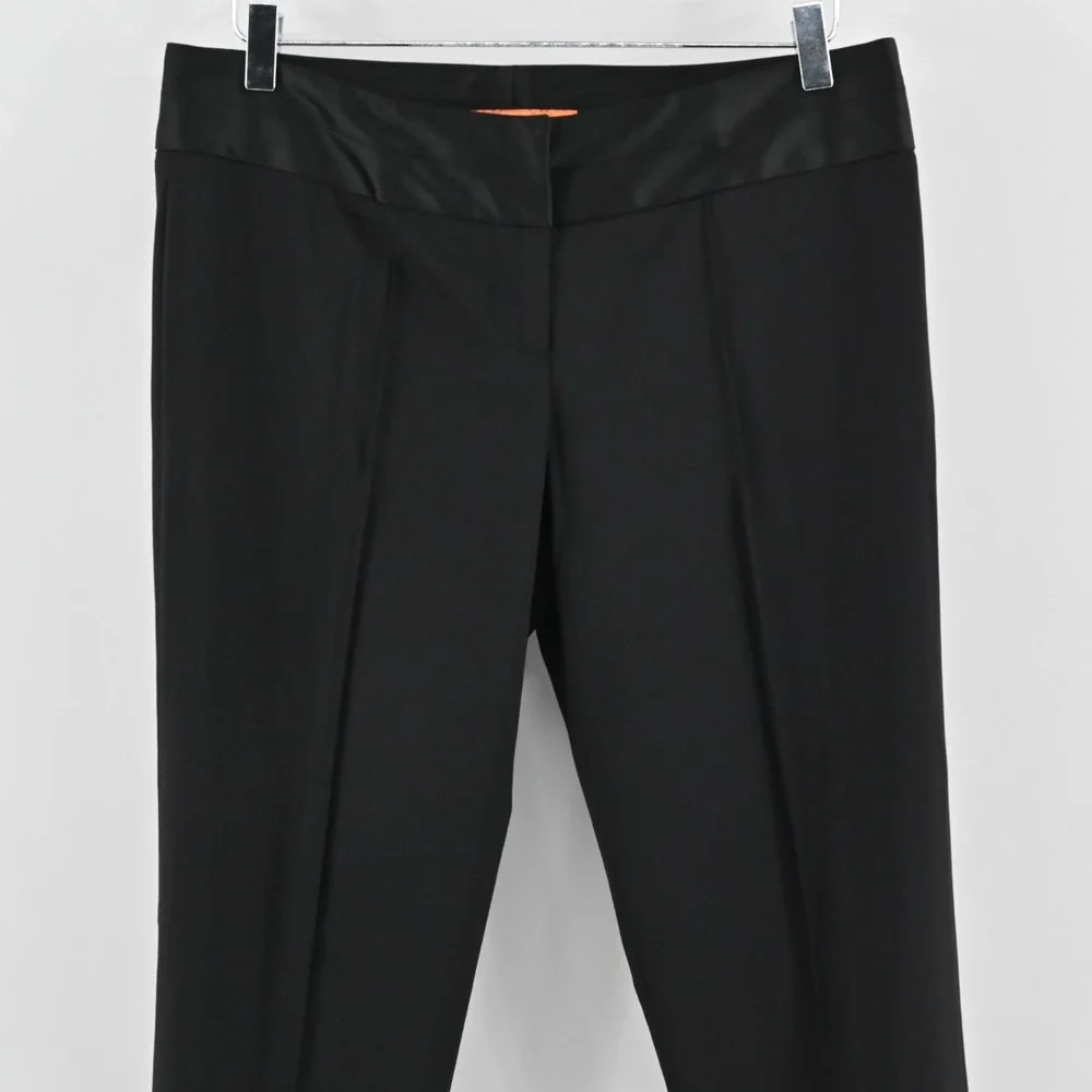 Cynthia Steffe Womens Wool Straight Trousers Size 8 Cuffed Black Pants Retro NEW